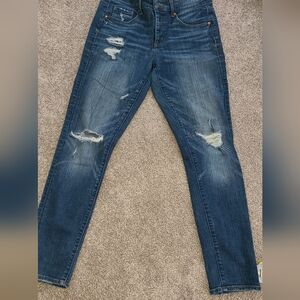 LOFT Blue Denim Distressed Jeans